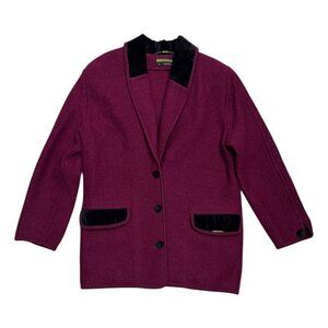 GEIGER Wool Luxury Designer Business Casual Red Winter Coat Womens Medium